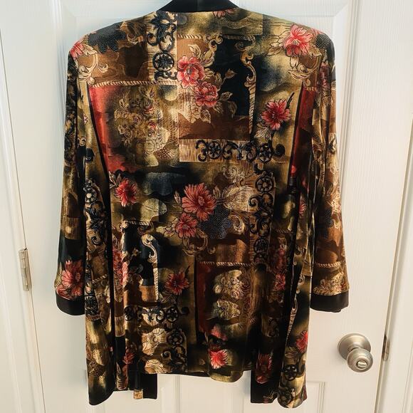 Whimsigoth Witchy Velvet Floral Tunic Top 16W With Kimono Jacket All In One - Picture 5 of 5
